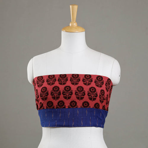 block printed blouse piece