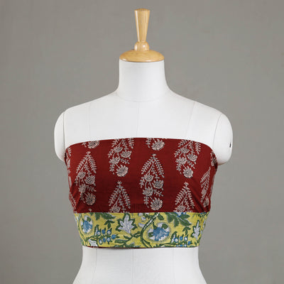 block printed blouse piece