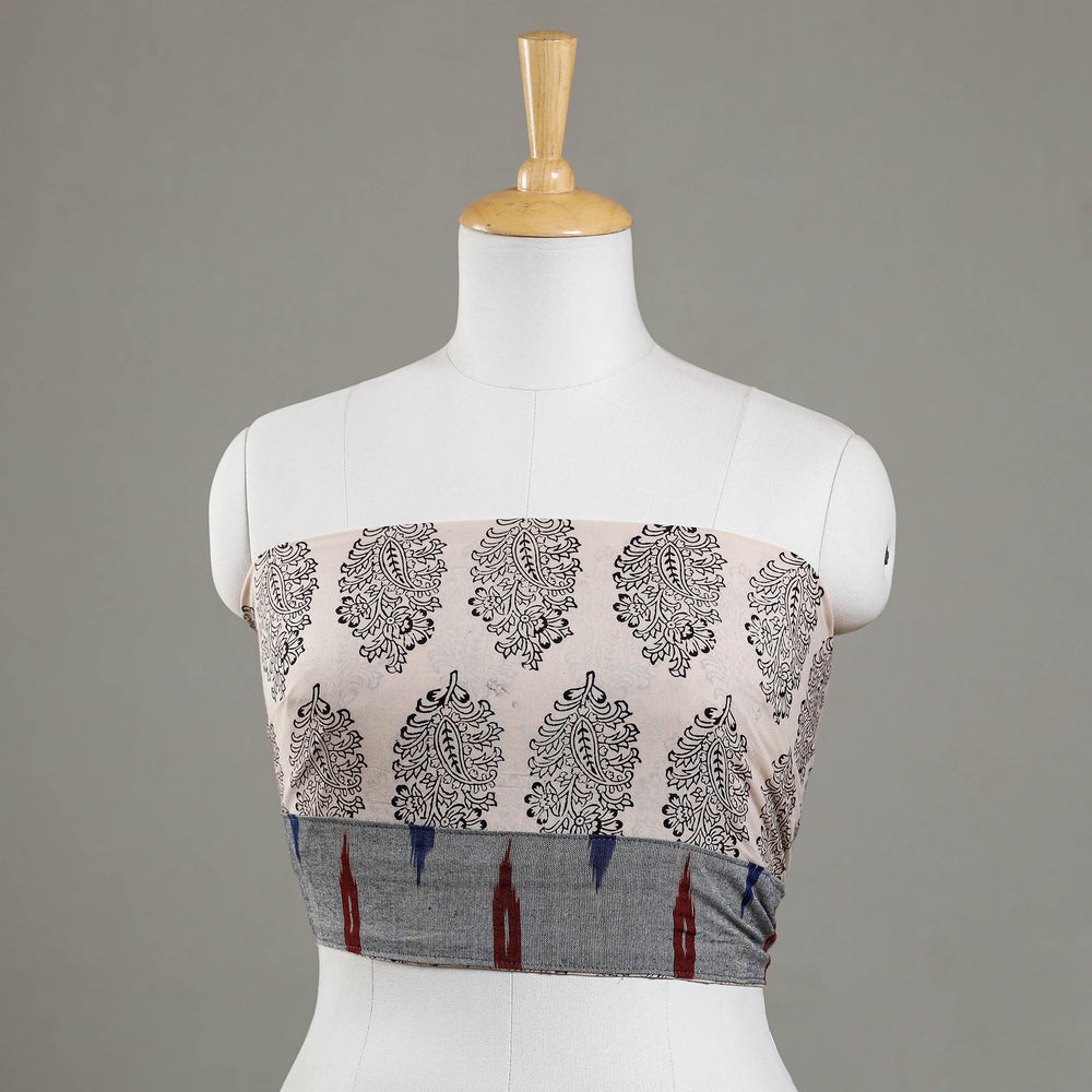 block printed blouse piece