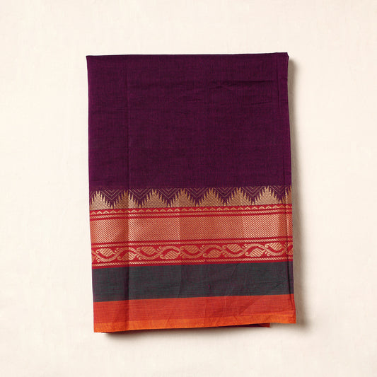 Purple - Kanchipuram Cotton Buti Precut Fabric (1.4 meter)