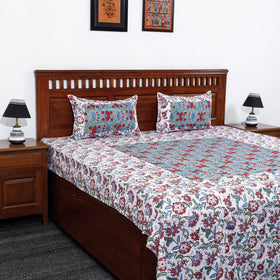 Buy Block Print Patchwork Cotton Sanganeri Bed Sheet