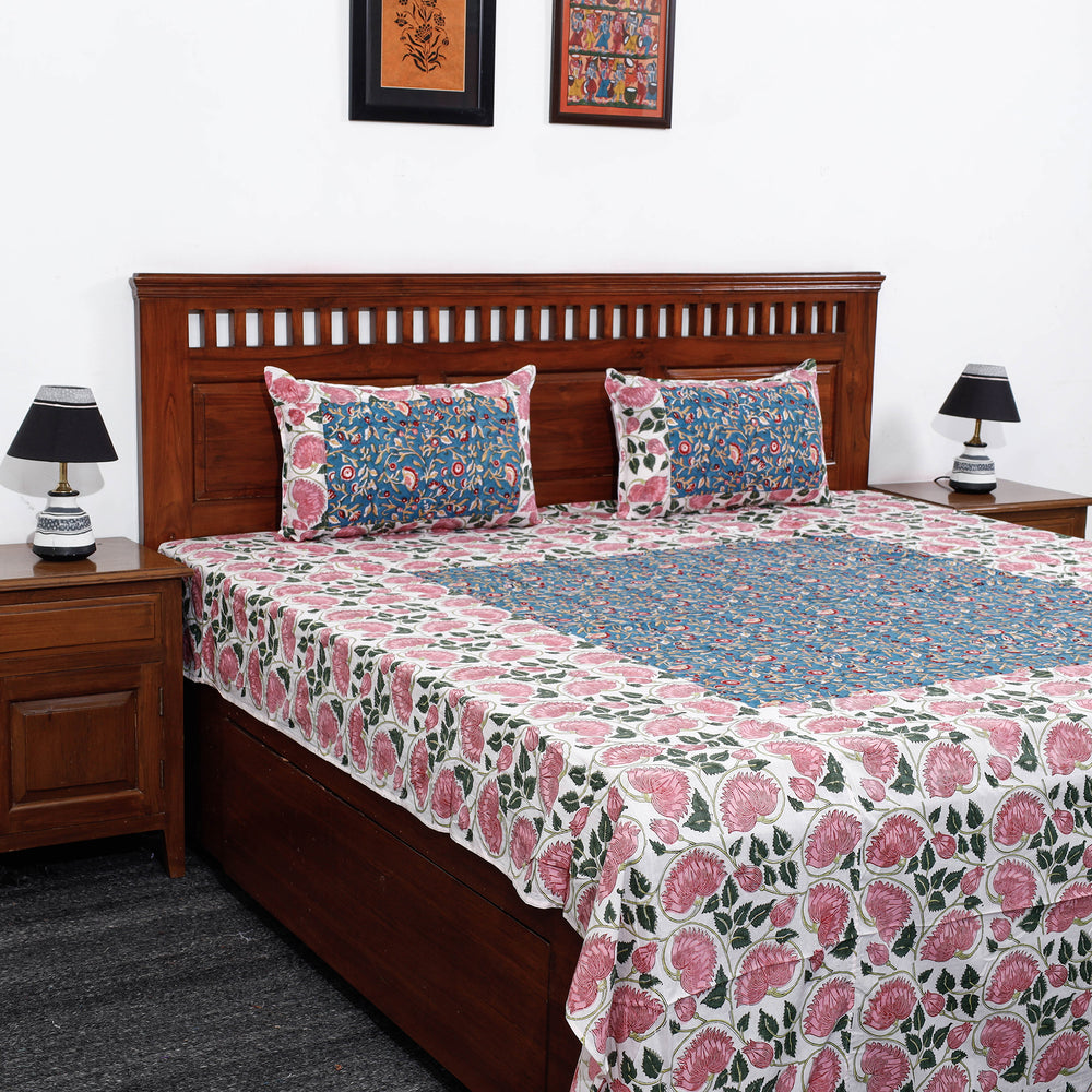 sanganeri double bed cover set