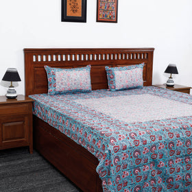 Buy Block Print Patchwork Cotton Sanganeri Bed Sheet