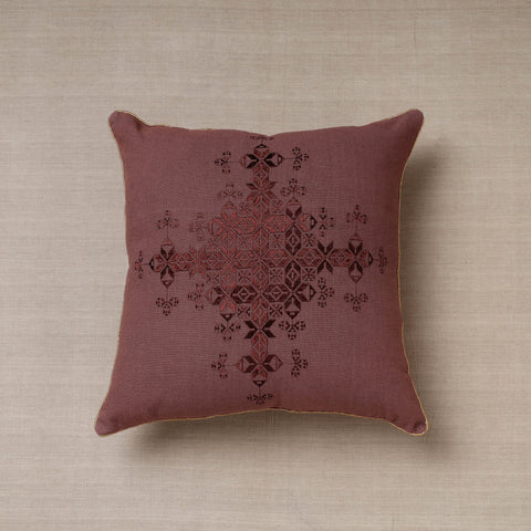 Purple Soof Embroidery Cotton Cushion Cover