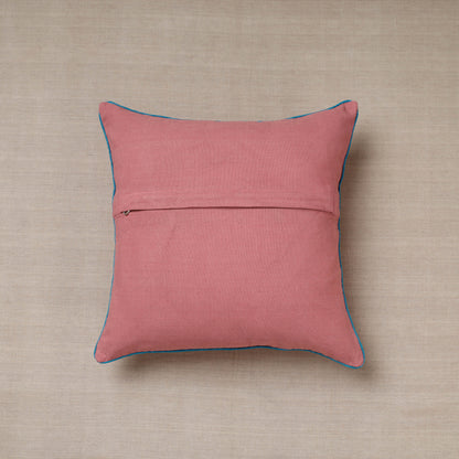 Pink - Soof Embroidery Cotton Cushion Cover (16 x 16 in)