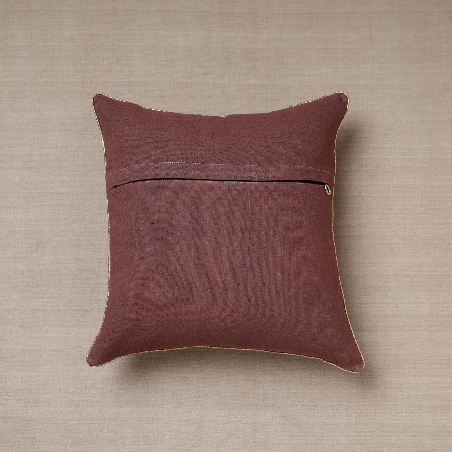 Purple - Soof Embroidery Cotton Cushion Cover (16 x 16 in)