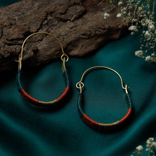 Brass Metal Wood Handcrafted Dokra Earrings