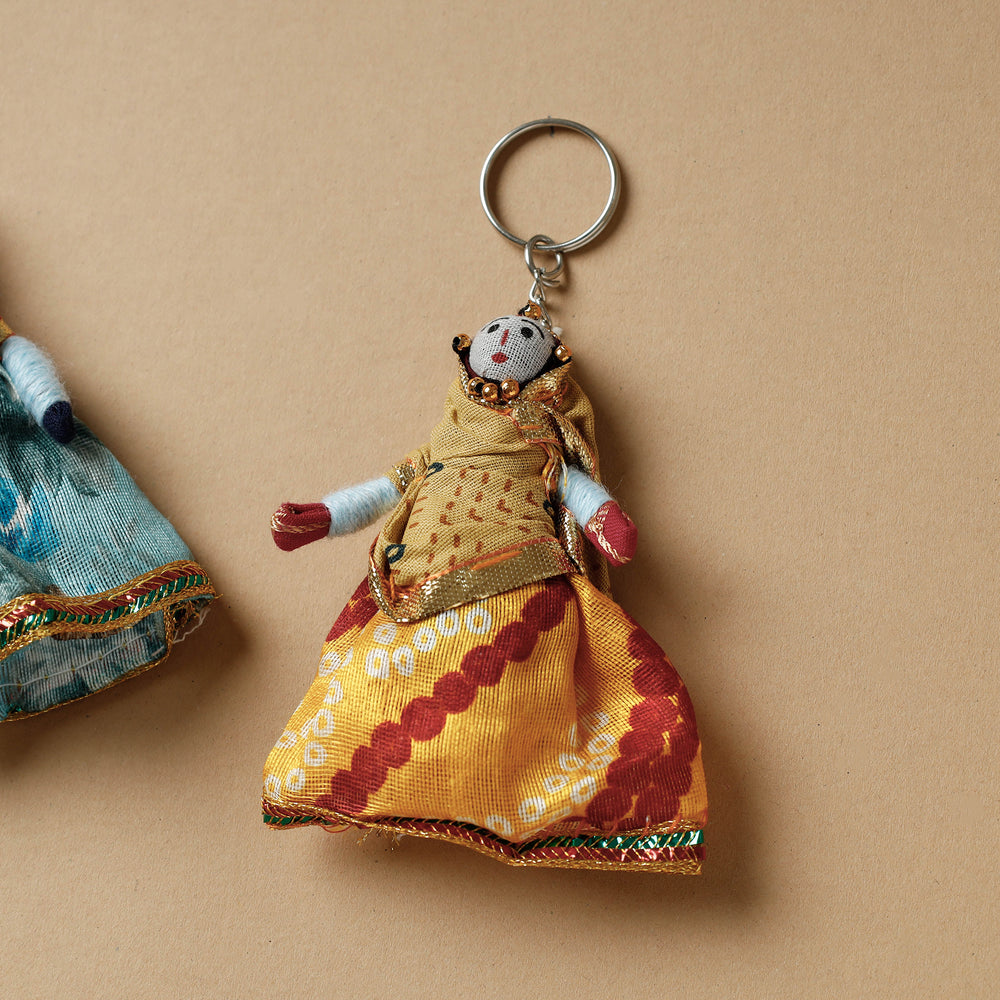 Rajasthani Puppet Couple Handmade Keychain (Set of 2)