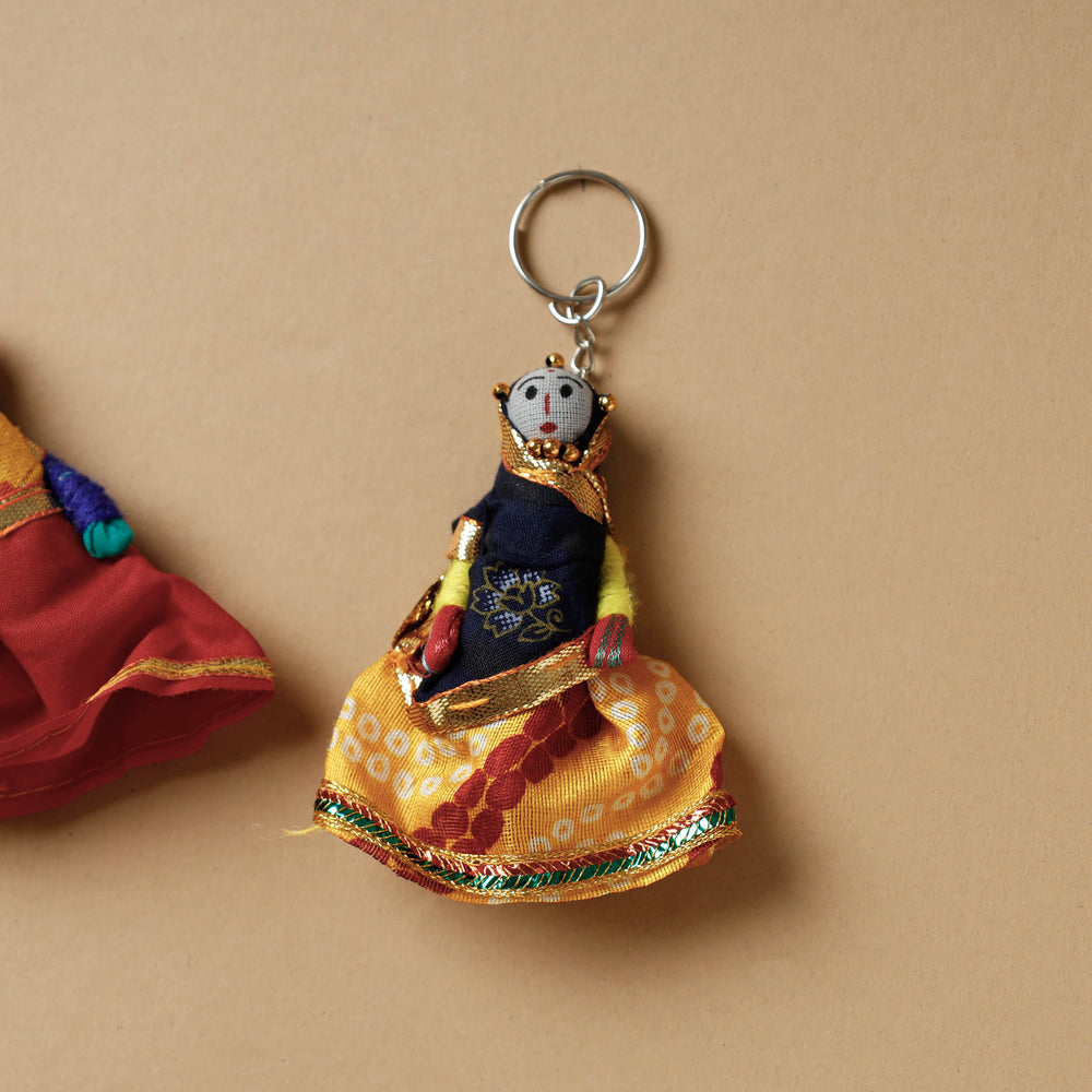 Rajasthani Puppet Couple Handmade Keychain (Set of 2)