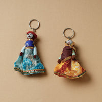 Rajasthani Puppet Couple Handmade Keychain (Set of 2)