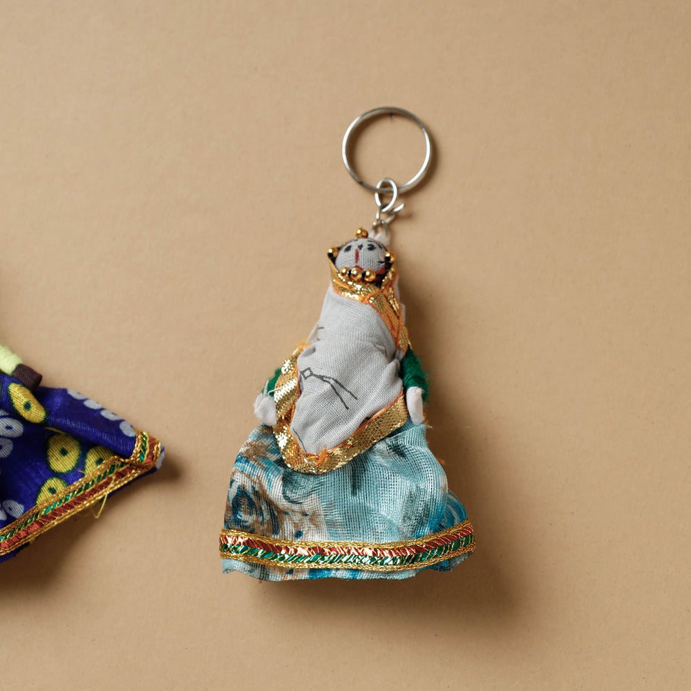 Rajasthani Puppet Couple Handmade Keychain (Set of 2)