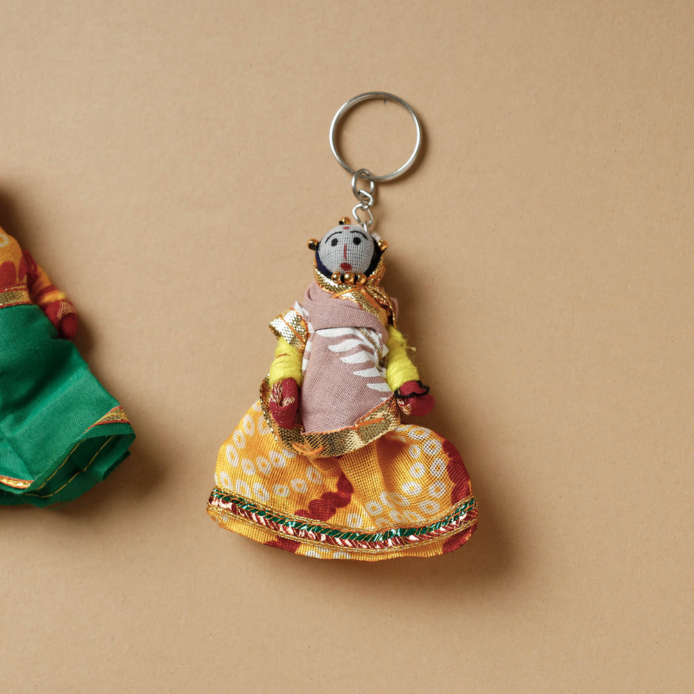 Rajasthani Puppet Couple Handmade Keychain