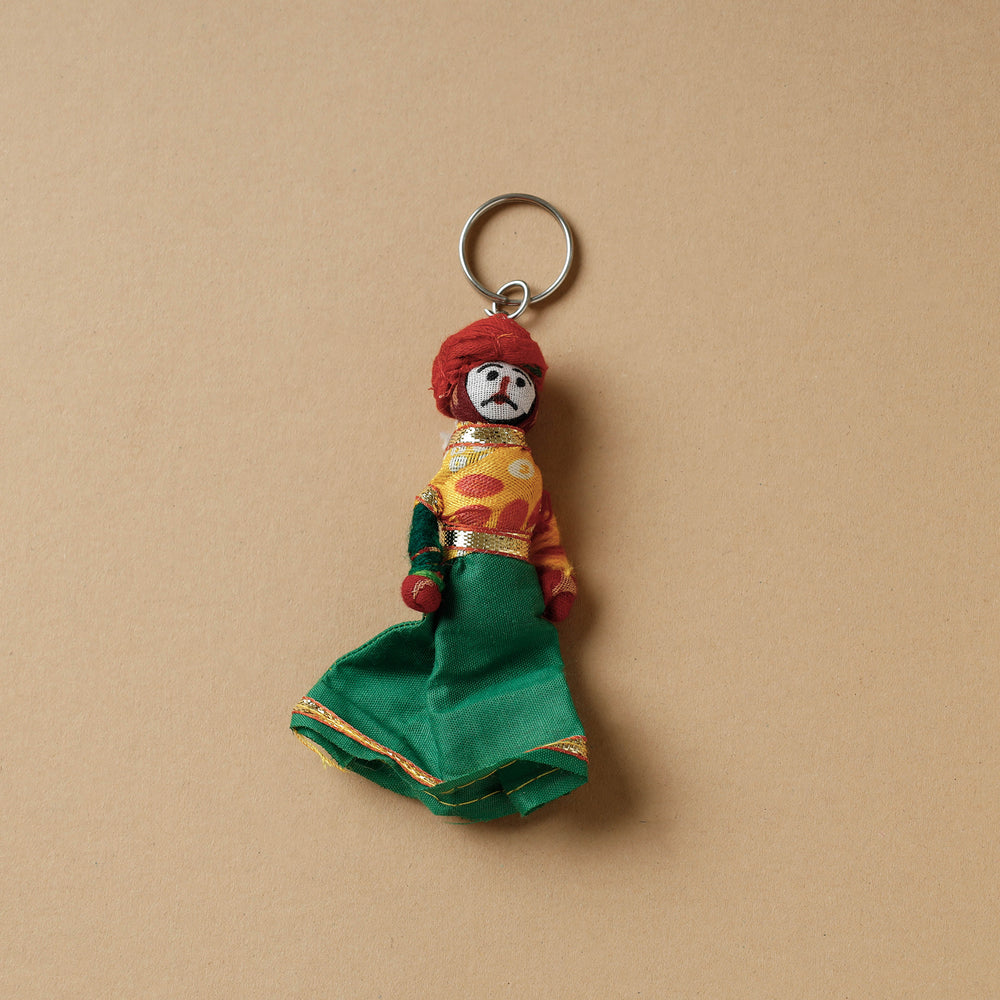 Rajasthani Puppet Couple Handmade Keychain