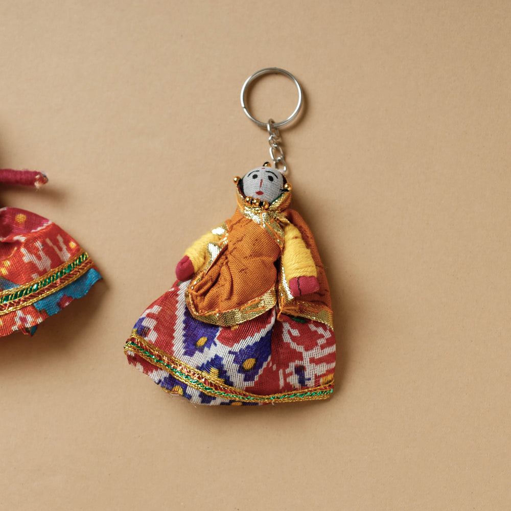 Rajasthani Puppet Couple Handmade Keychain 