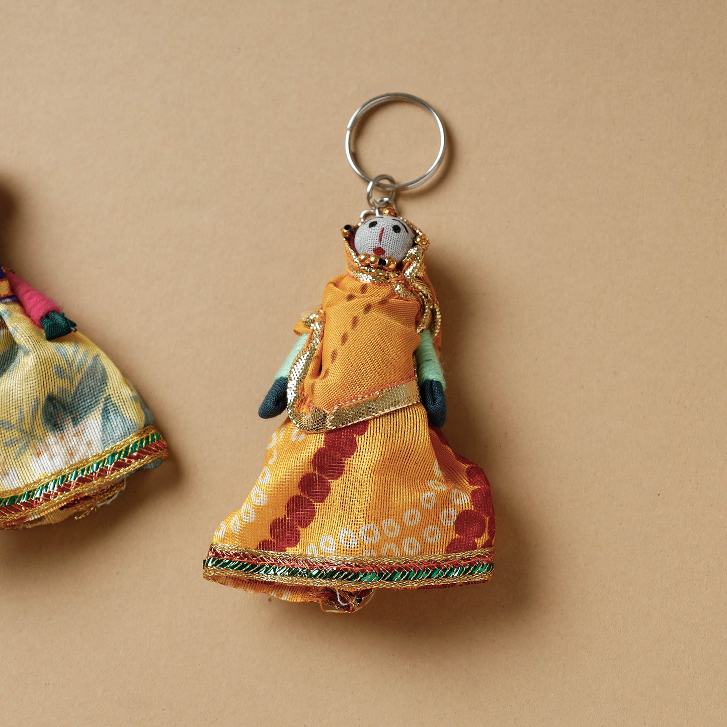 Rajasthani Puppet Couple Handmade Keychain (Set of 2)