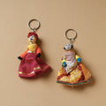  Rajasthani Puppet Couple Handmade Keychain (Set of 2) 