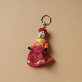  Rajasthani Puppet Couple Handmade Keychain (Set of 2) 