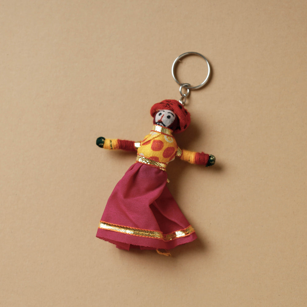 Rajasthani Puppet Couple Handmade Keychain (Set of 2)