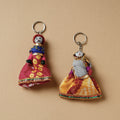  Rajasthani Puppet Couple Handmade Keychain (Set of 2) 