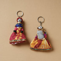 Rajasthani Puppet Couple Handmade Keychain (Set of 2)