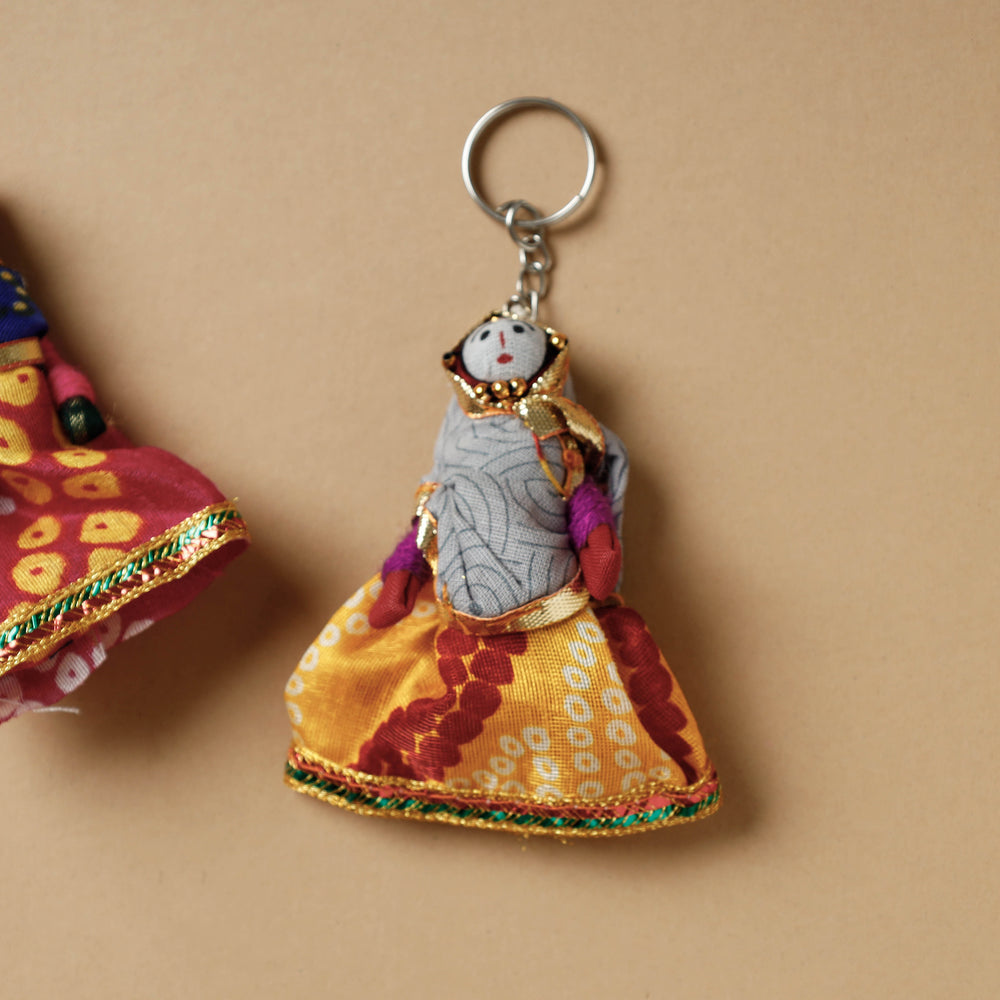 Rajasthani Puppet Couple Handmade Keychain (Set of 2)