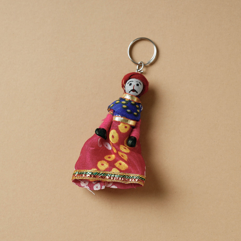 Rajasthani Puppet Couple Handmade Keychain (Set of 2)