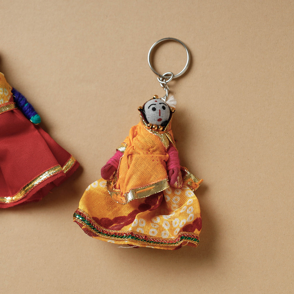 Rajasthani Puppet Couple Handmade Keychain (Set of 2)