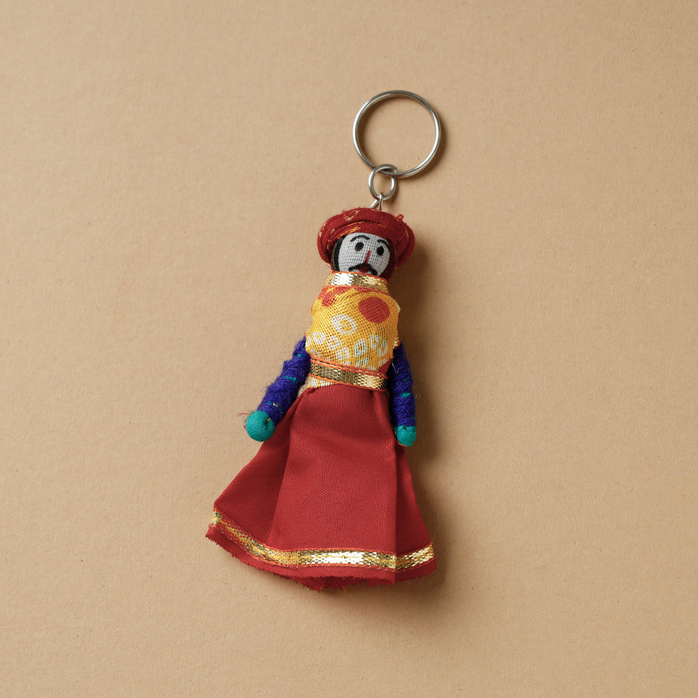 Rajasthani Puppet Couple Handmade Keychain (Set of 2)