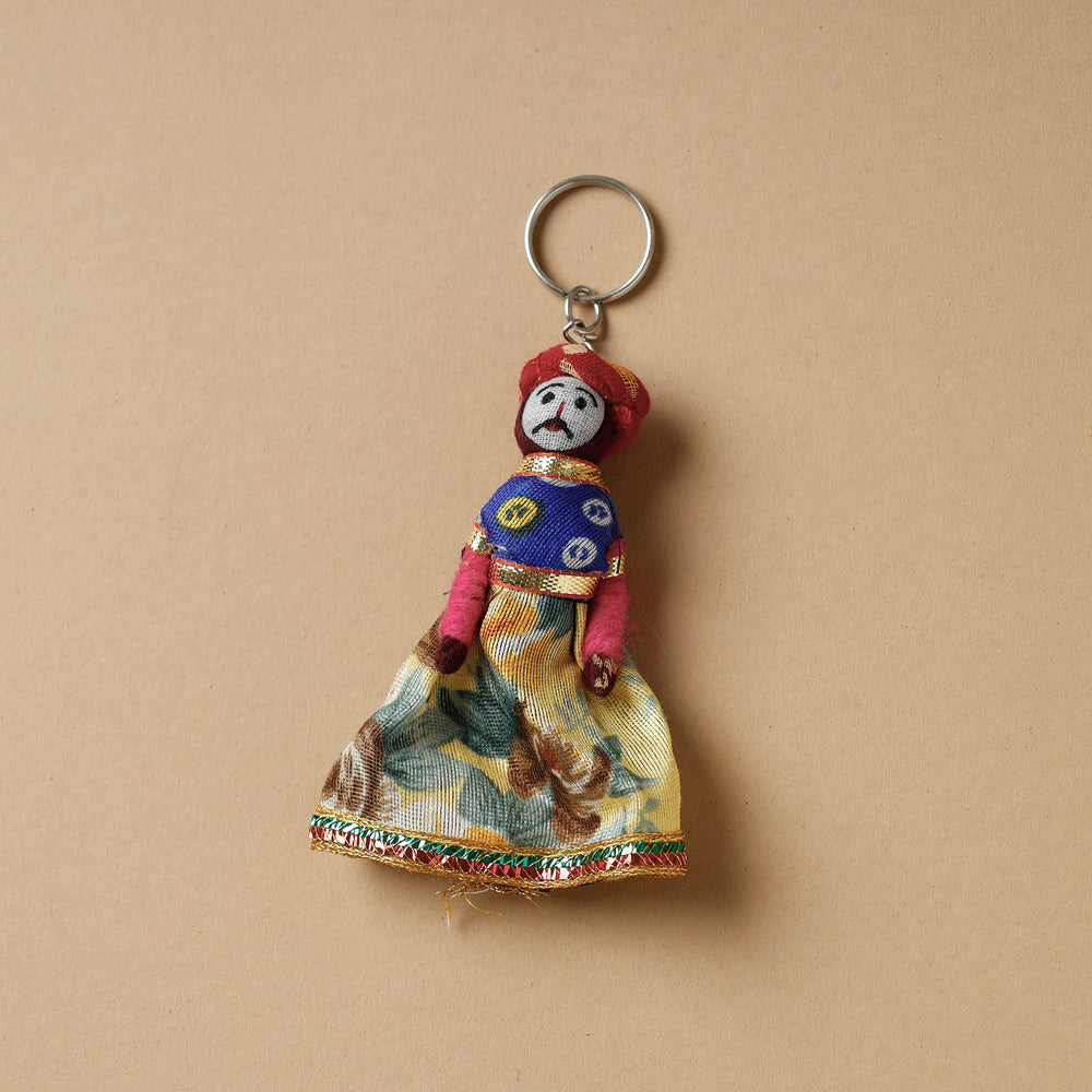 Rajasthani Puppet Couple Handmade Keychain (Set of 2)