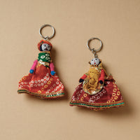 Rajasthani Puppet Couple Handmade Keychain (Set of 2)