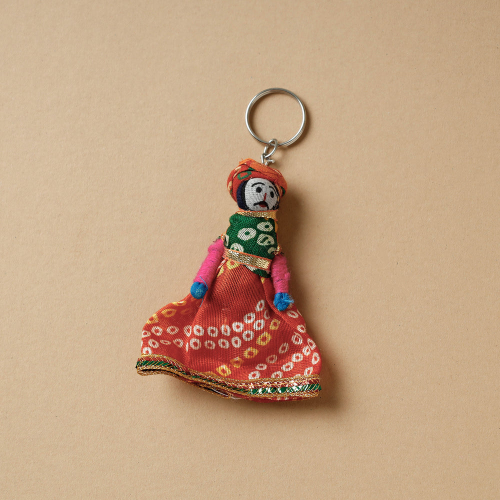 Rajasthani Puppet Couple Handmade Keychain (Set of 2)