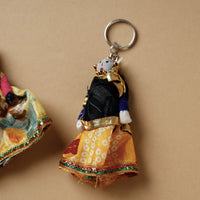 Rajasthani Puppet Couple Handmade Keychain