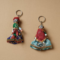 Rajasthani Puppet Couple Handmade Keychain (Set of 2)