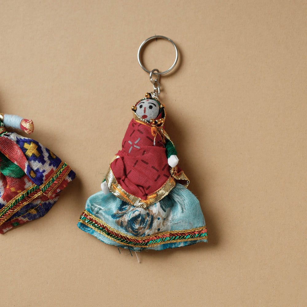 Rajasthani Puppet Couple Handmade Keychain (Set of 2)