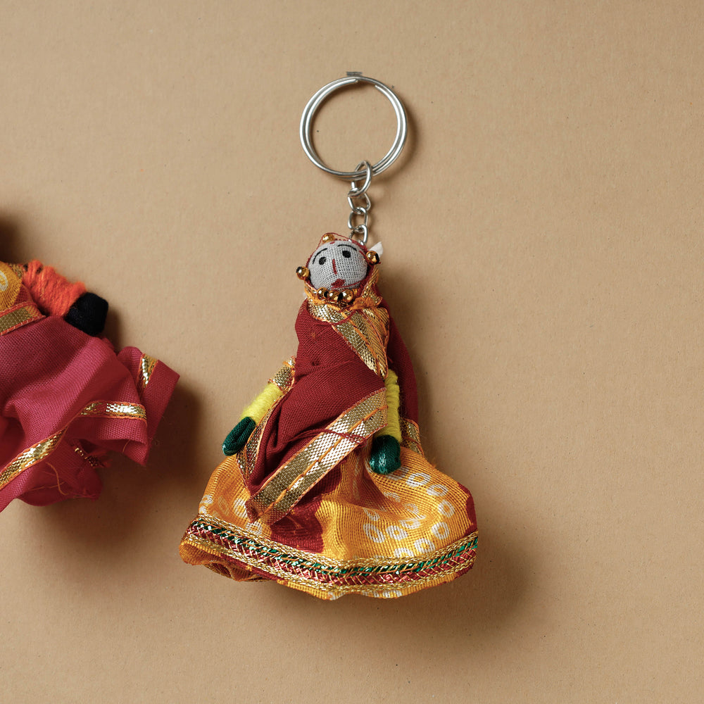 Rajasthani Puppet Couple Handmade Keychain (Set of 2)