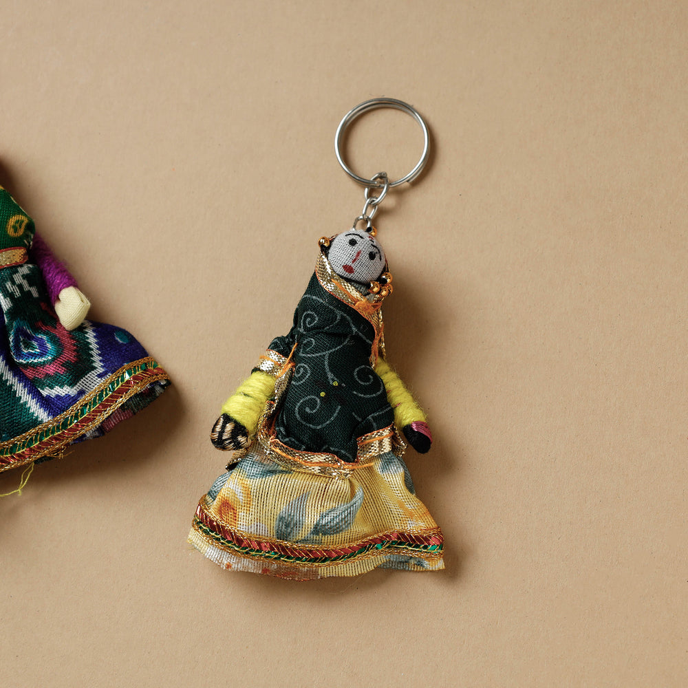 Rajasthani Puppet Couple Handmade Keychain (Set of 2)