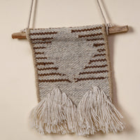 Bhadohi Handwoven Wool Geometric Fringed Wall Hanging