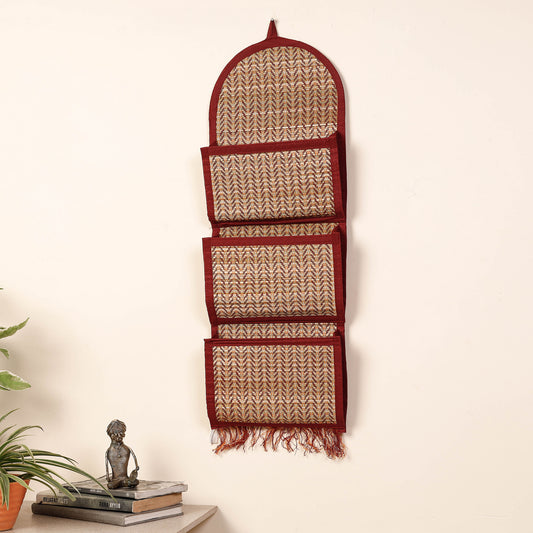 Madur Grass Handwoven Wall Hanging Letter Holder of Midnapore - 3 Pockets