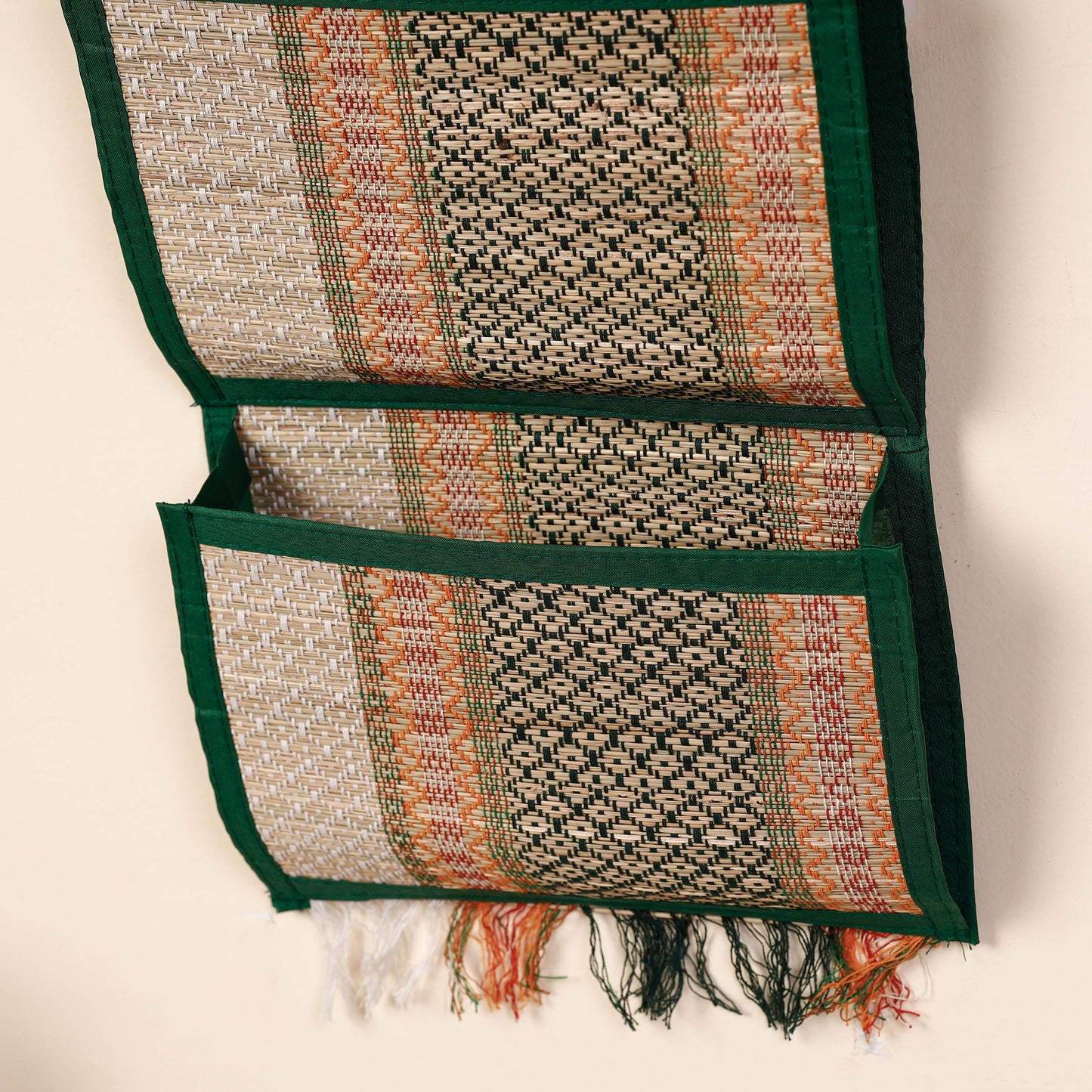 Madur Grass Handwoven Wall Hanging Letter Holder of Midnapore - 2 Pockets
