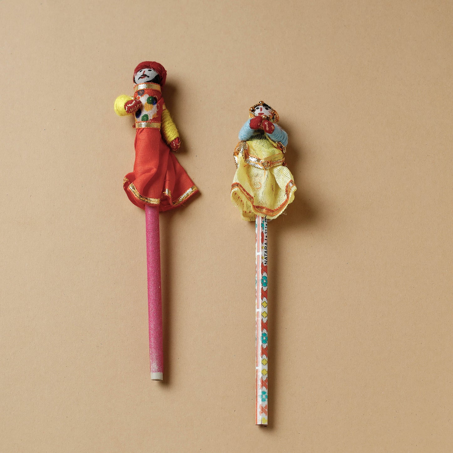 Rajasthani Puppet Couple Handmade Pencils (Set of 2)