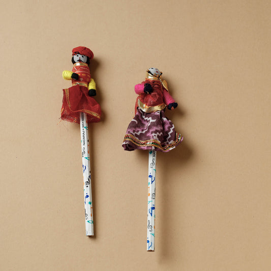 Rajasthani Puppet Couple Handmade Pencils (Set of 2)