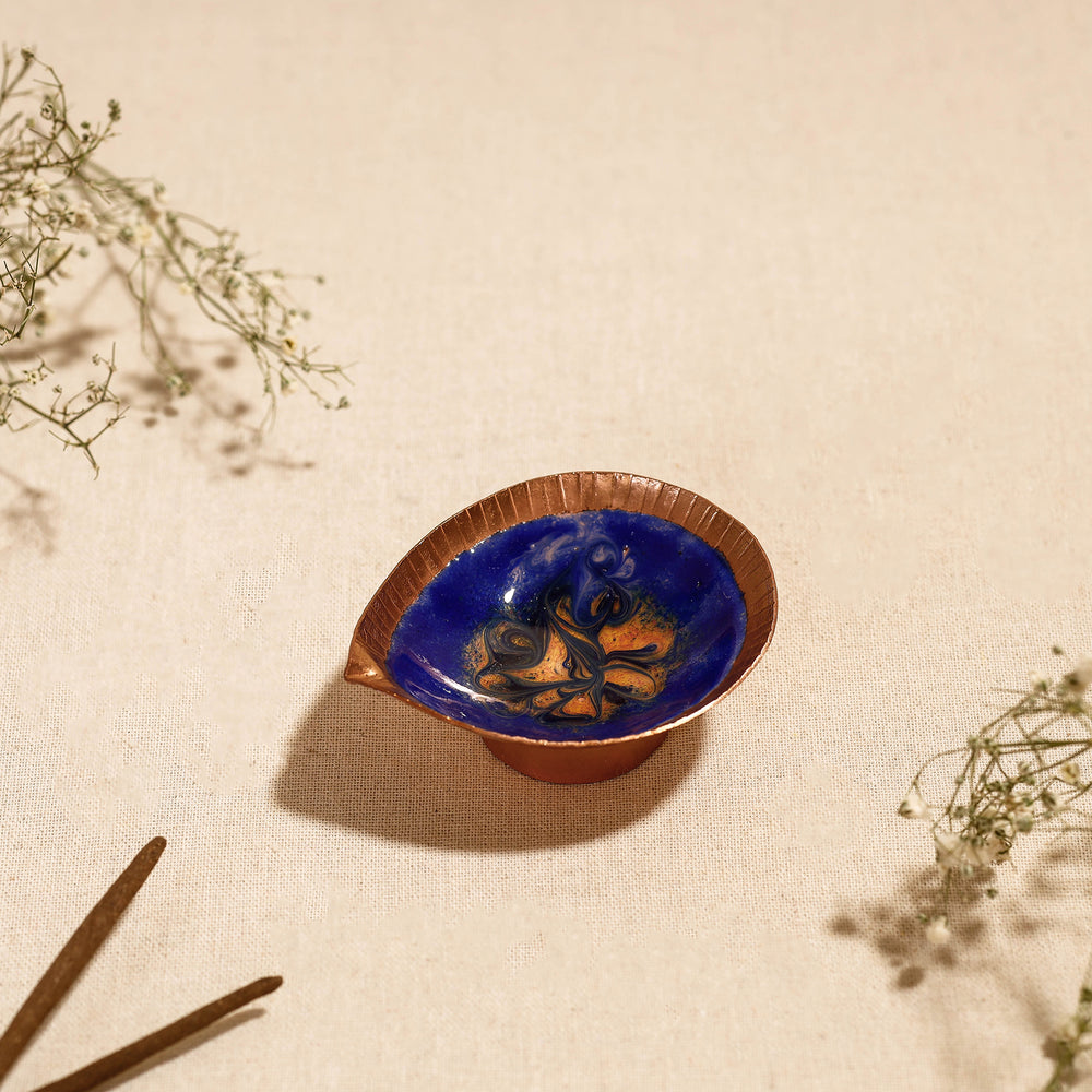 Copper Enamel Diya