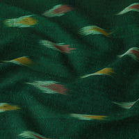 Butta's On Emerald Green Pochampally Ikat Weave Pure Cotton Fabric