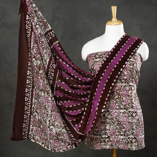 3pc Kutch Batik Printed Cotton Suit Material Set