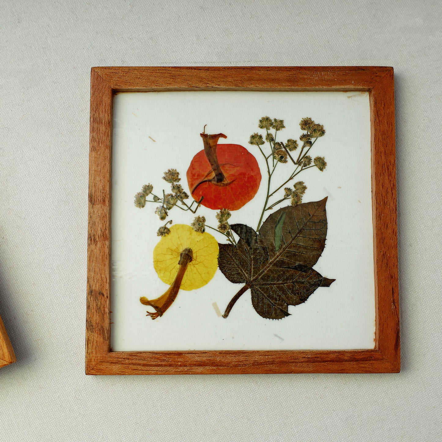 Flower Art Work Wooden Square Coasters (Set of 6)