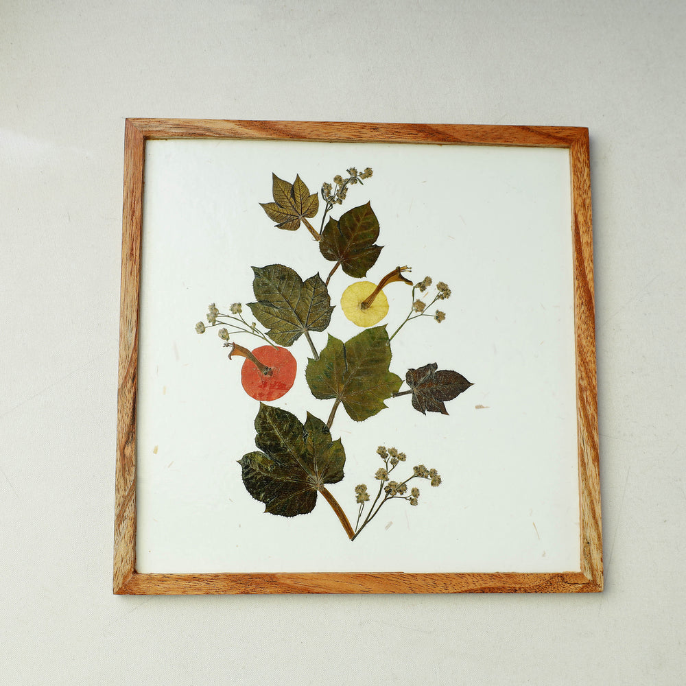 Flower Art Work Wooden Square Coaster (8 x 8 in))