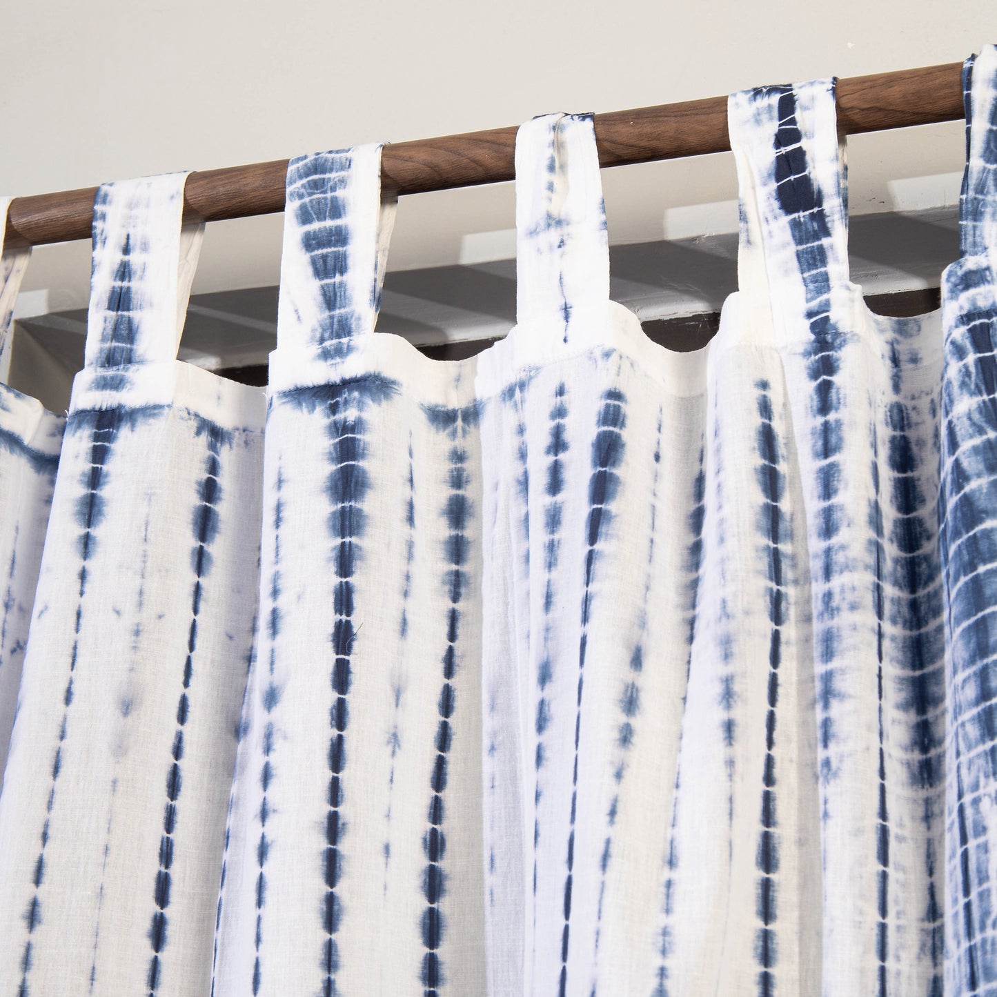 Blue - Shibori Tie-Dye Cotton Door Curtain - Set of 2 (6.6 x 4 feet)