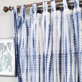 Blue - Shibori Tie-Dye Cotton Door Curtain - Set of 2 (6.6 x 4 feet)