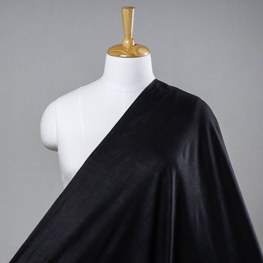 Black - Black Bhagalpuri Linen Cotton Fabric