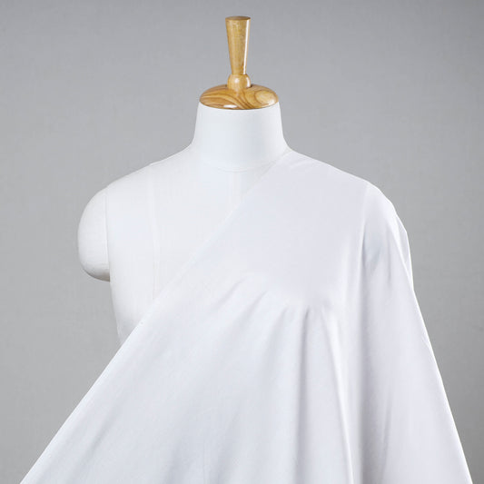 White Bhagalpuri Linen Cotton Fabric
